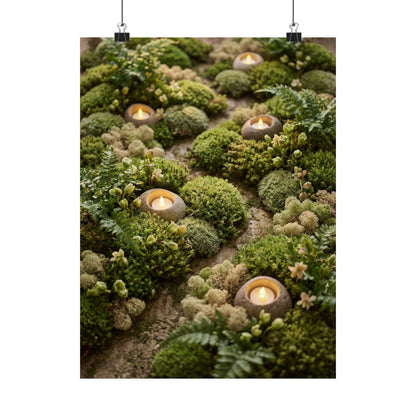 Mono No Aware Moss Close Up Wall Art Print - Japandi Japanese Pattern Art Print