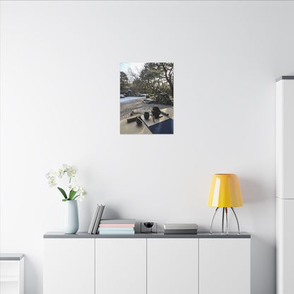 Winter Tea Ceremony Karesansui Canvas Art | Serene Decor