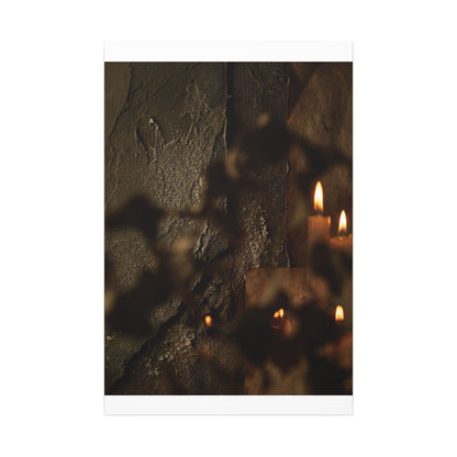 Shadow Play Dark Texture Canvas Art | Moody Dark Japandi Art
