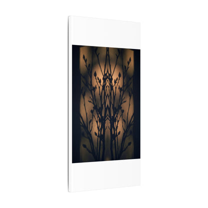 Dark Japandi Shadow Play in Golden Hour | Shadow Zen Canvas Art