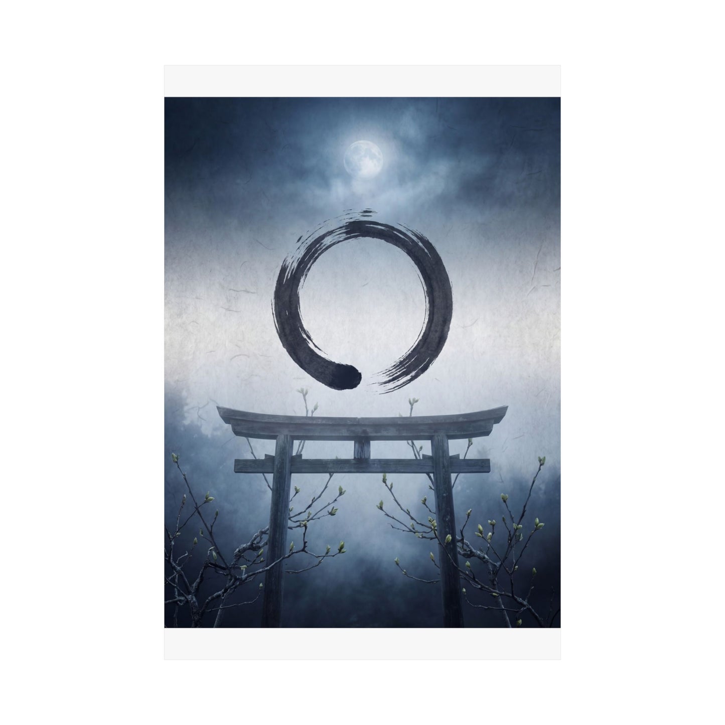Spring Torii Gate Enso Wall Art Print | Calm Decor