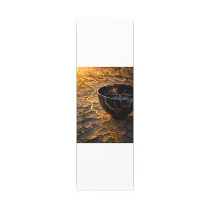 Golden Hour Cracked Earth Canvas Art - Kintsugi Fukinsei