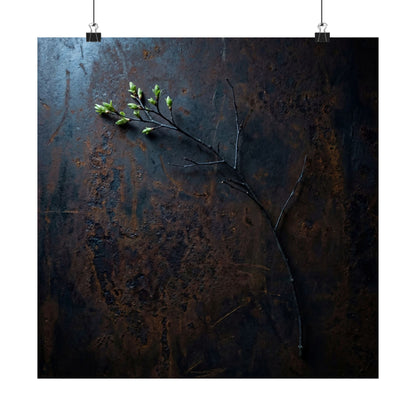 Rust Patina Spring Wall Art Print | Dark Japandi Sophisticated Design