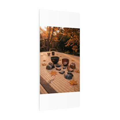Golden Hour Tea Ceremony Canvas Art - Kintsugi Shibui