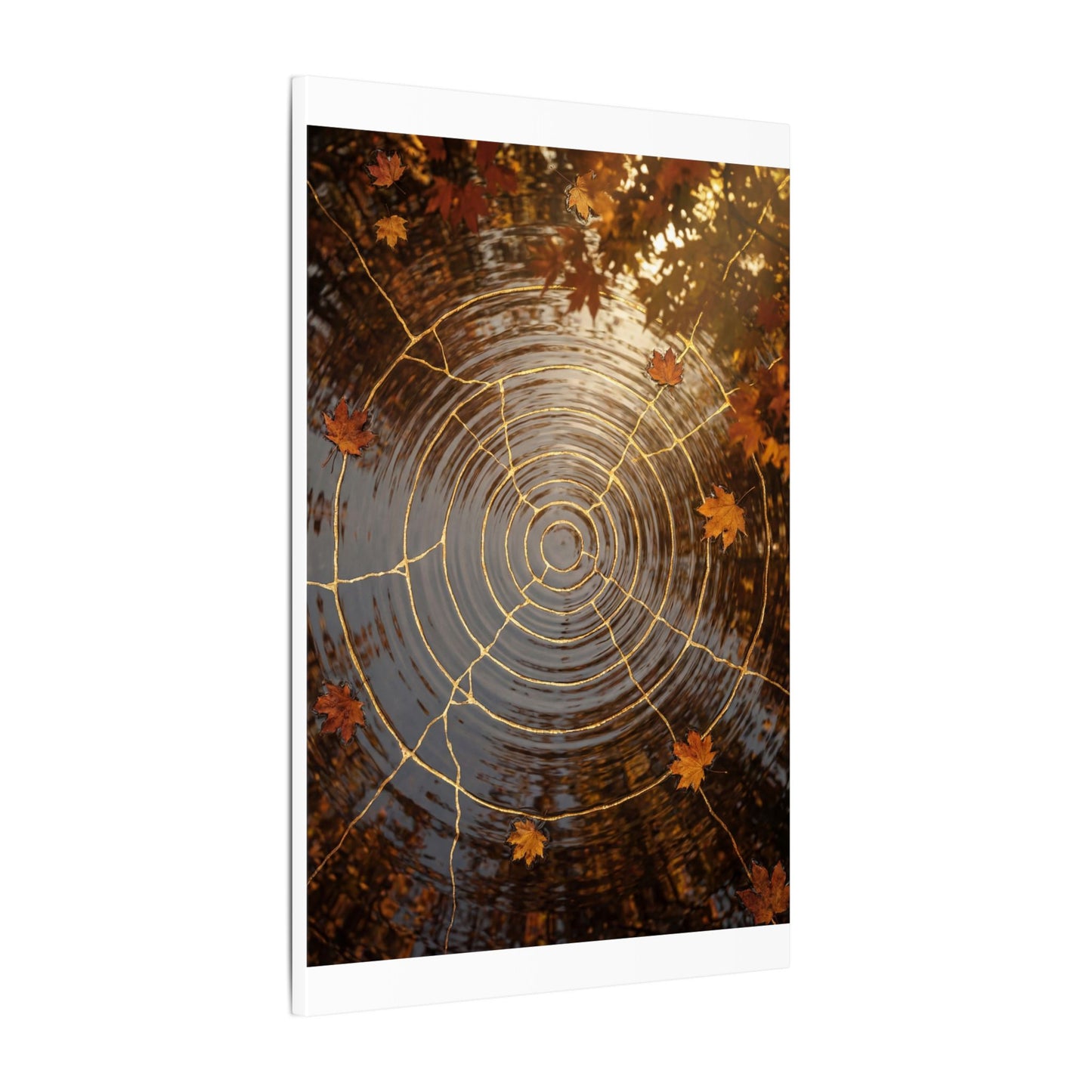Artful Water Ripple Canvas Art - Gold Vein Kintsugi