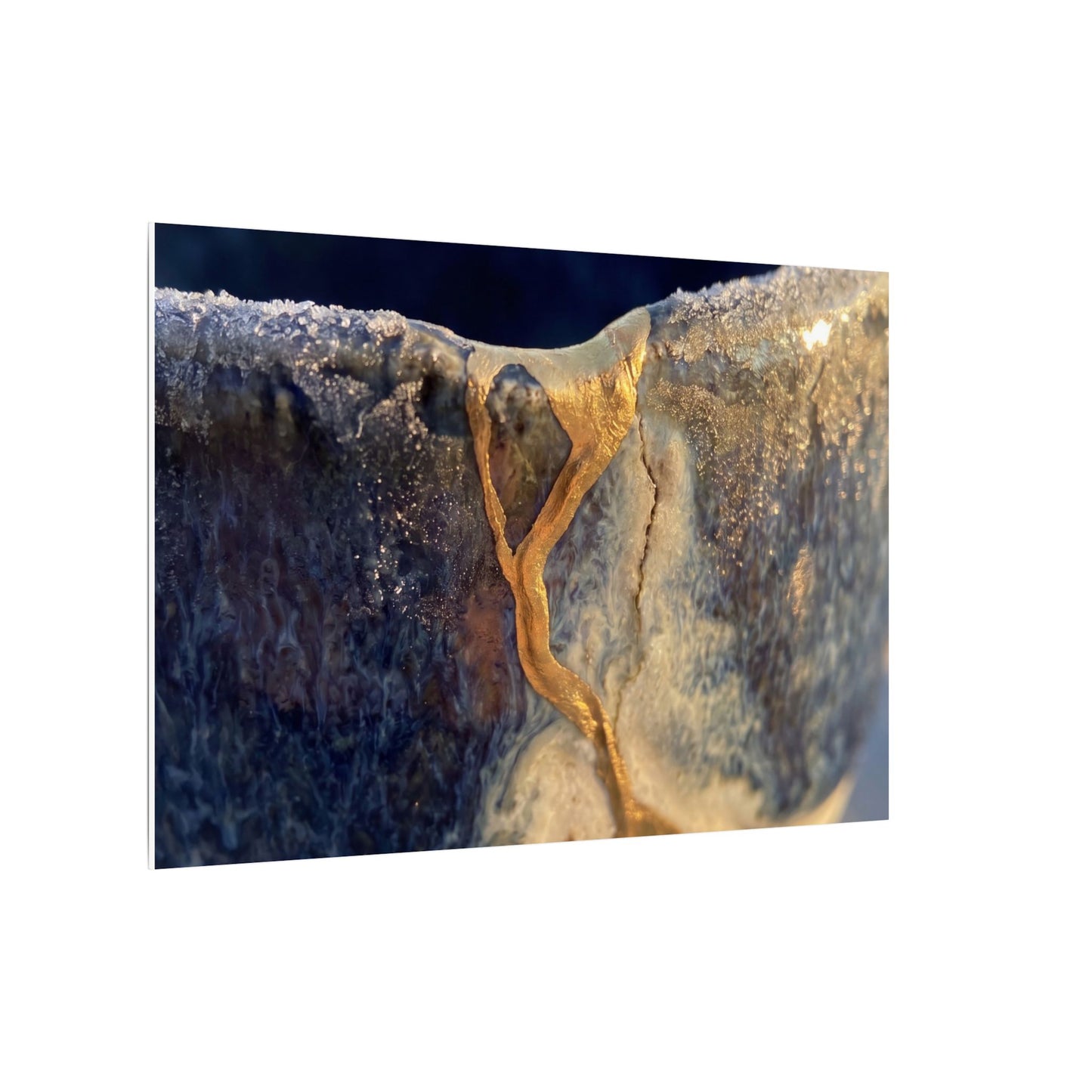 Winter Ceramic Bowl Gold Vein Canvas Art | Healing Decor