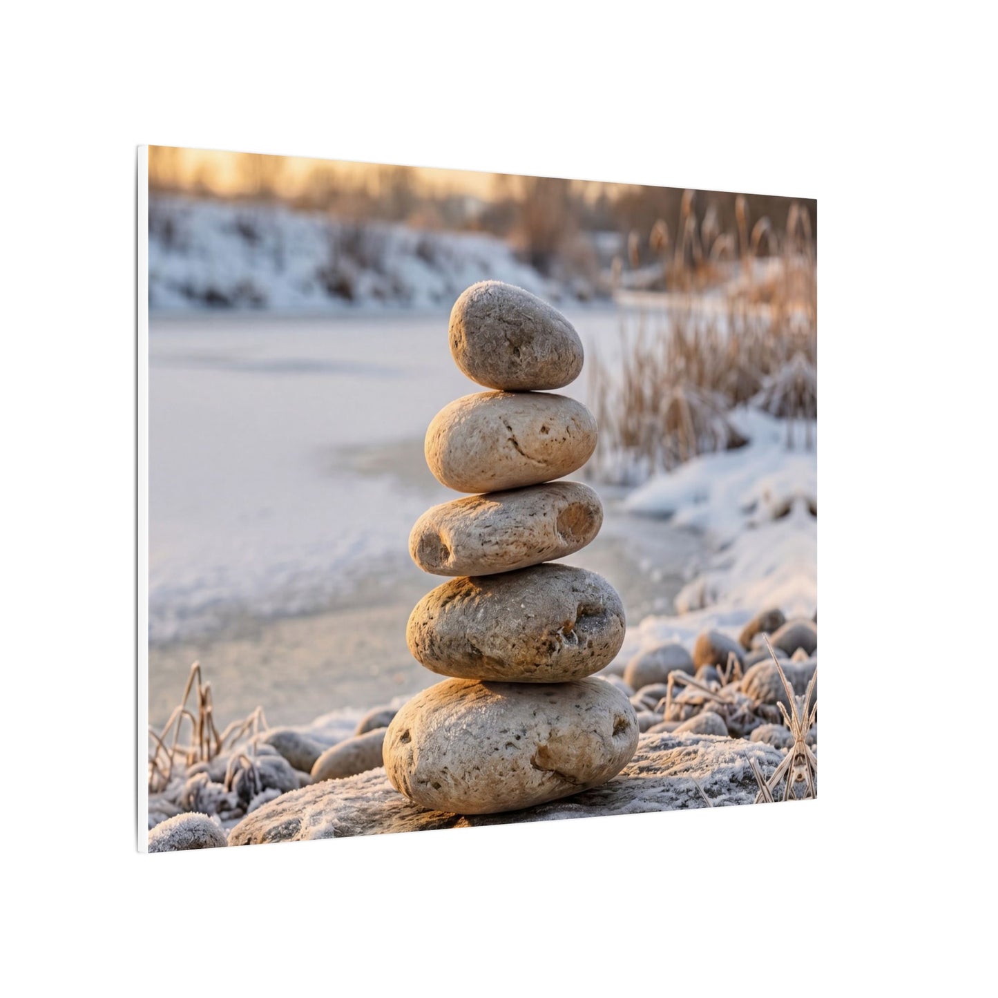 Ma River Stones Canvas Art - Japandi Japanese Pattern