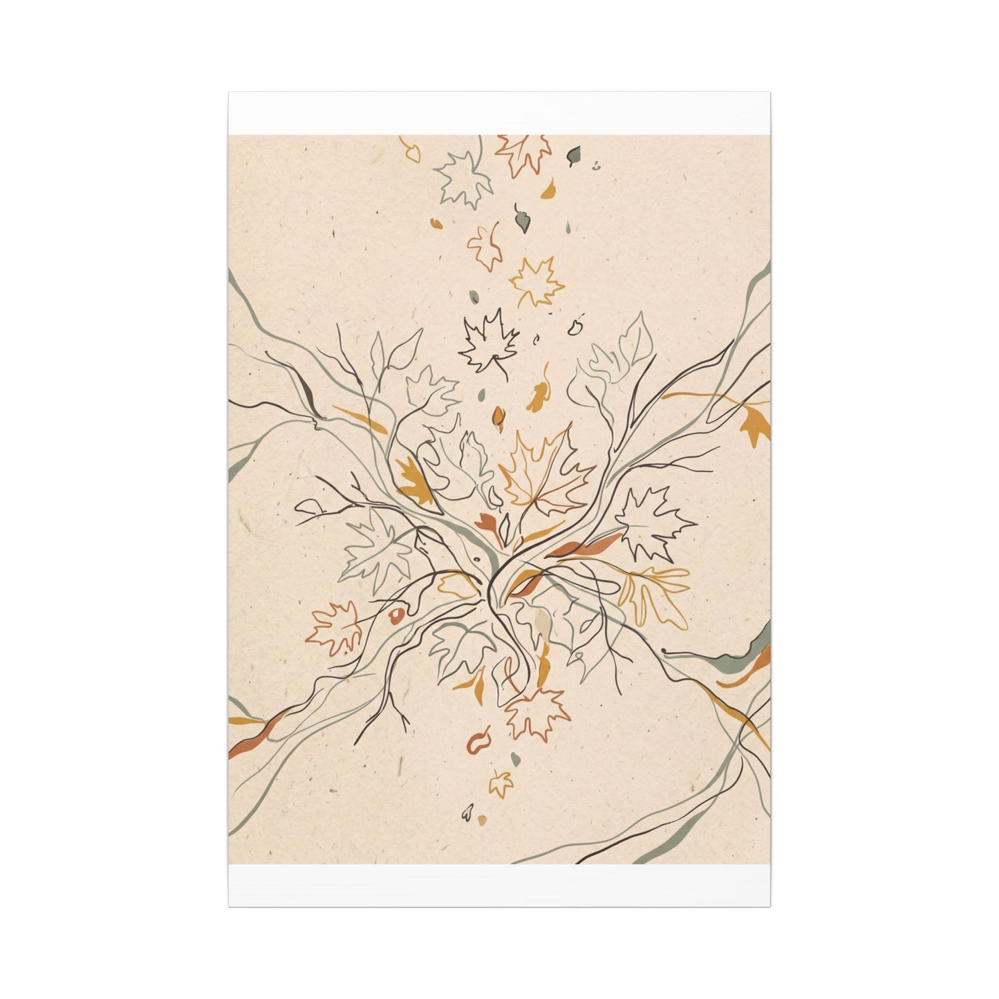 Warm Shadow Play Canvas Art - Minimal Line Japandi