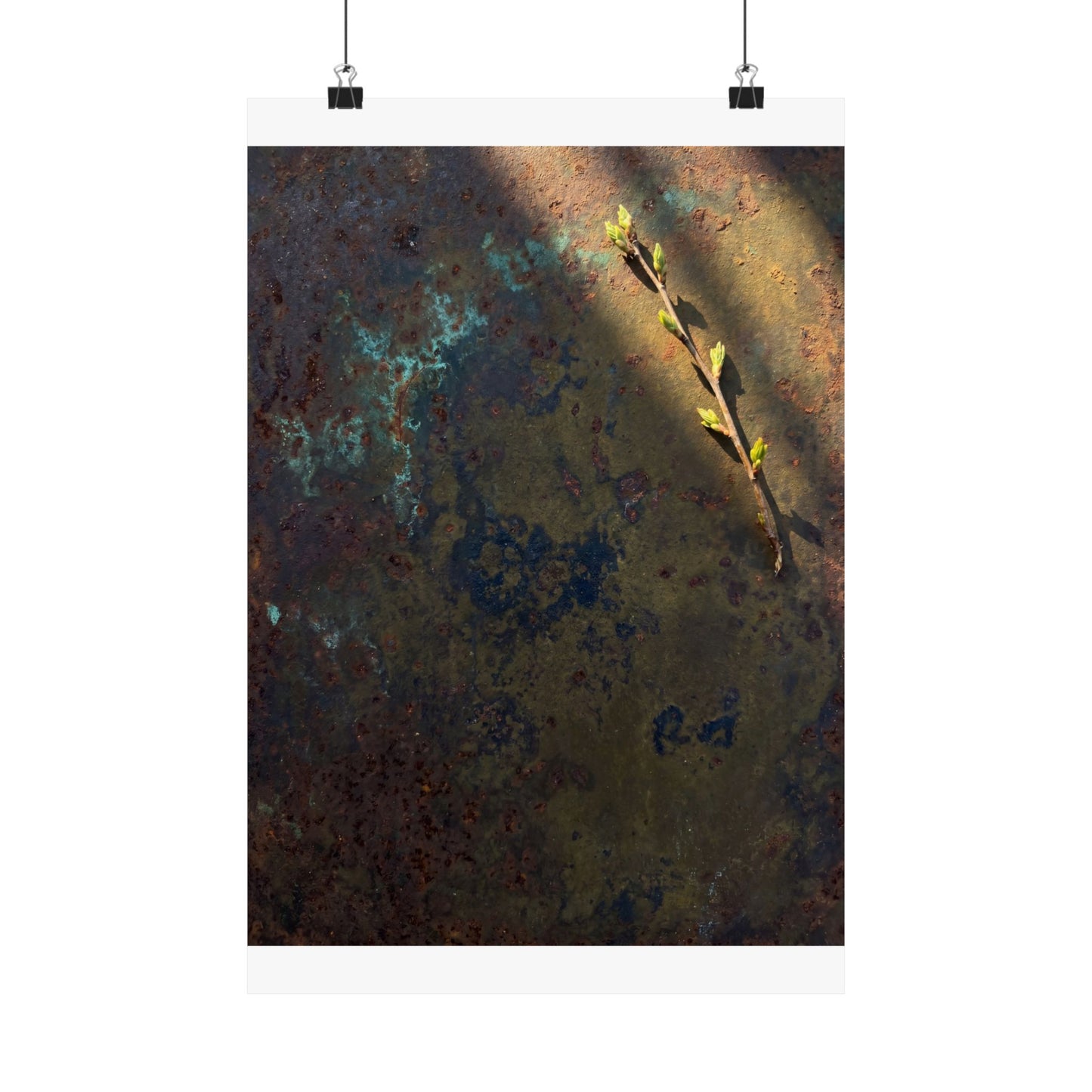 Rust Patina Spring Wall Art Print | Dark Japandi Luxurious Design