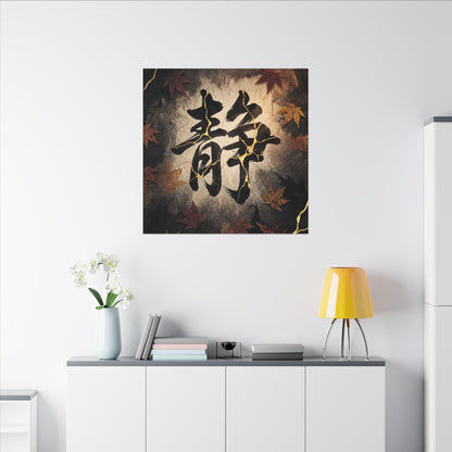 Autumn Calligraphy Gold Repair Canvas Art | Philosophical Decor