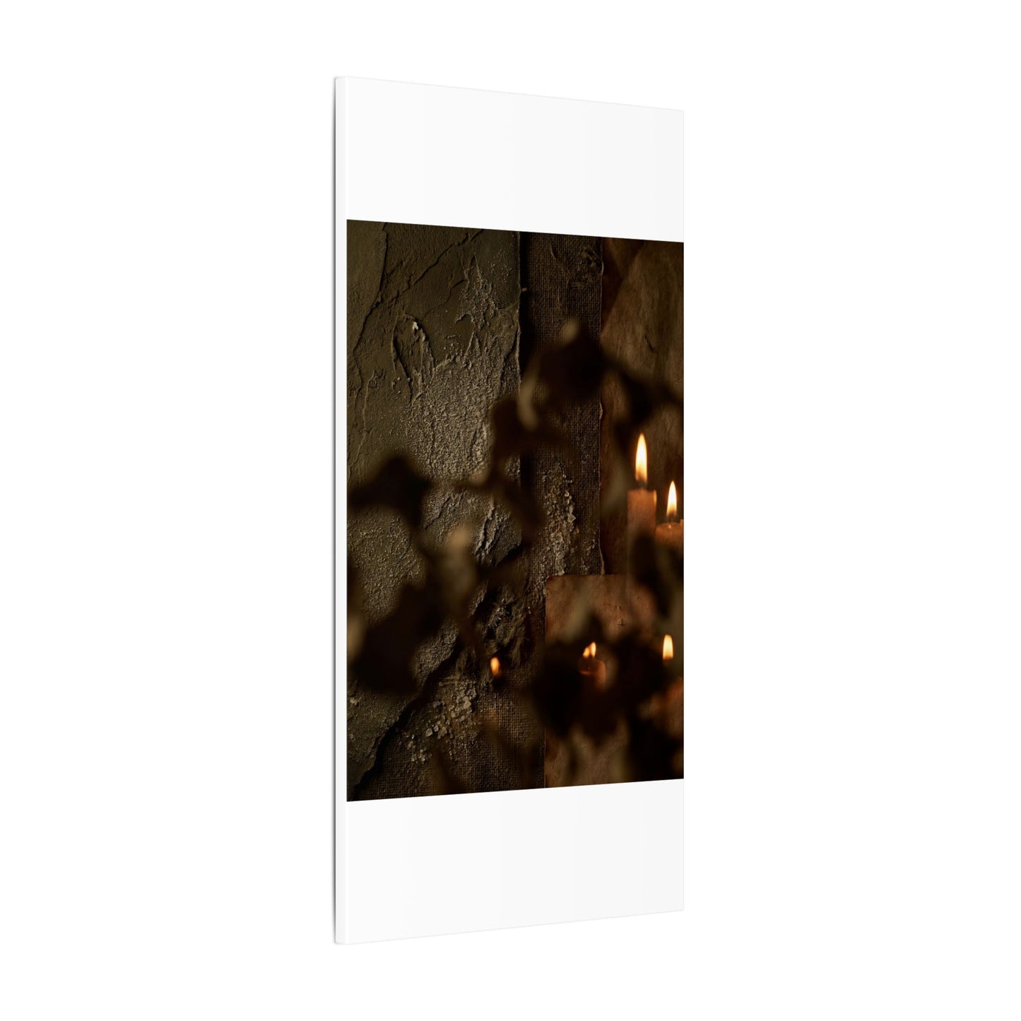 Shadow Play Dark Texture Canvas Art | Moody Dark Japandi Art