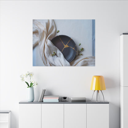 Ma Silk Drape Canvas Art - Kintsugi Gold Repair