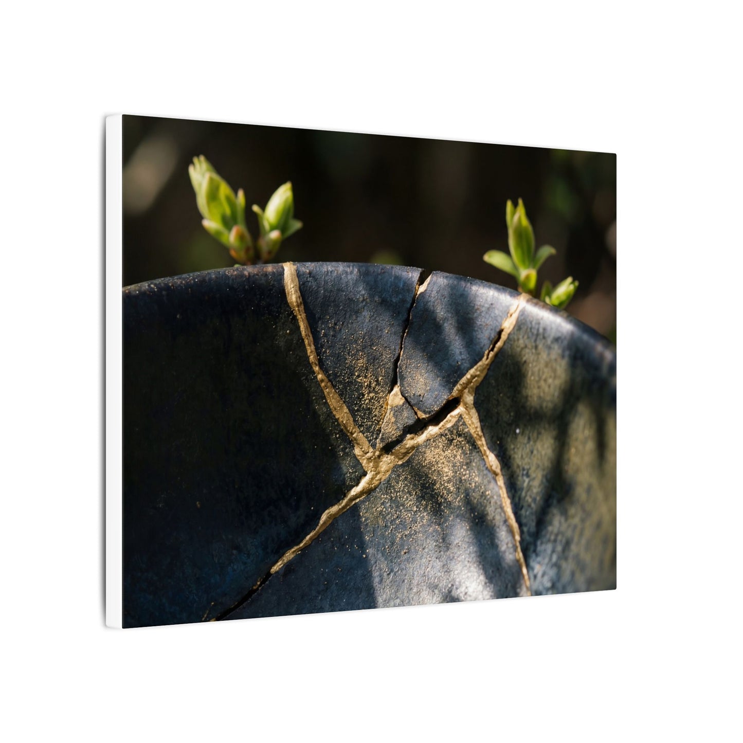 Seijaku Broken Pottery Canvas Art - Dark Japandi Shadow Zen