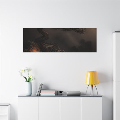 Pine Tree Shadow Zen Canvas Art | Luxurious Dark Japandi Art