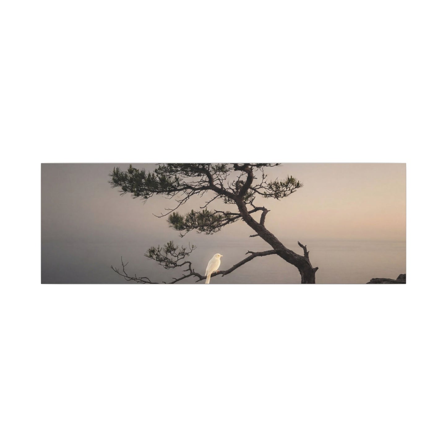 Dawn Pine Tree Canvas Art - Dark Japandi Datsuzoku