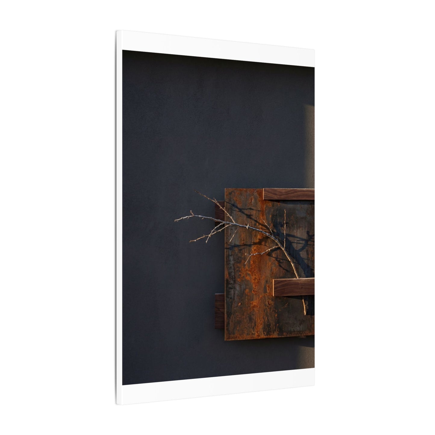Ma Rust Patina Canvas Art - Dark Japandi Dark Texture