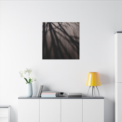 Dark Japandi Shadow Play in Dawn | Moody Minimal Canvas Art