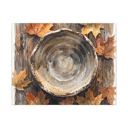 Ma Ceramic Bowl Canvas Art - Japandi Watercolor