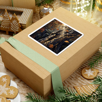 Beautiful Pine Tree Sticker - Gold Vein Kintsugi