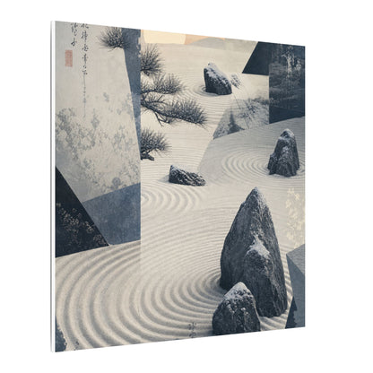 Seijaku Rock Garden Canvas Art - Zen Ukiyo E Inspired