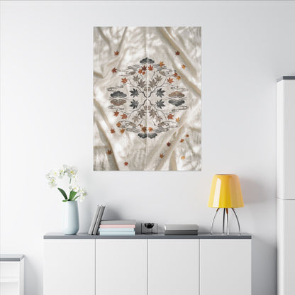 Elegant Silk Drape Canvas Art - Japanese Pattern Japandi