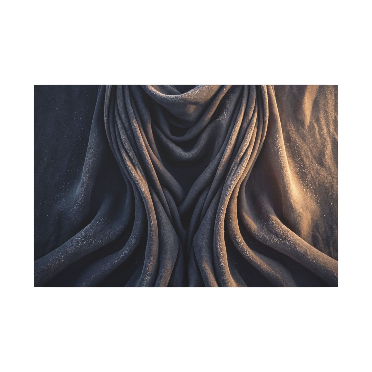 Moody Silk Drape Canvas Art - Shadow Zen Dark Japandi Art Print