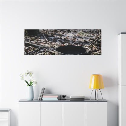 Dappled Ceramic Bowl Canvas Art - Dark Japandi Kanso