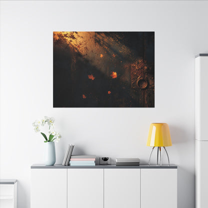 Dark Japandi Rust Patina in Golden Hour | Shadow Zen Canvas Art