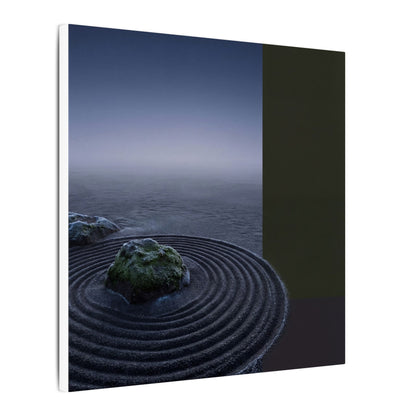 Ma Rock Garden Canvas Art - Dark Japandi Moody Minimal
