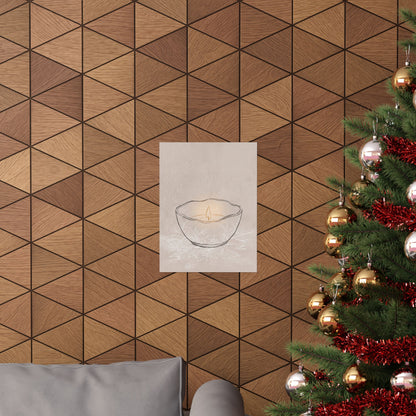 Ceramic Bowl Winter Wall Art Print | Japandi Warm Design