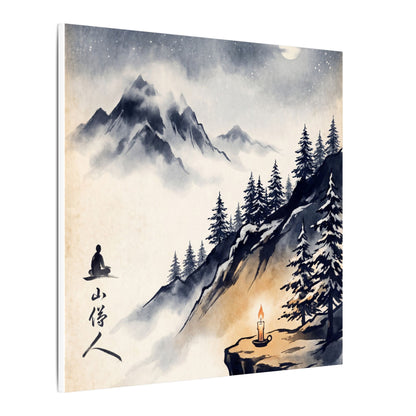 Mountain Mist Canvas Art | Winter Zen Ukiyo E Inspired Art