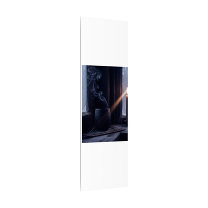 Incense Smoke Winter Canvas Art | Dark Japandi Sophisticated Design