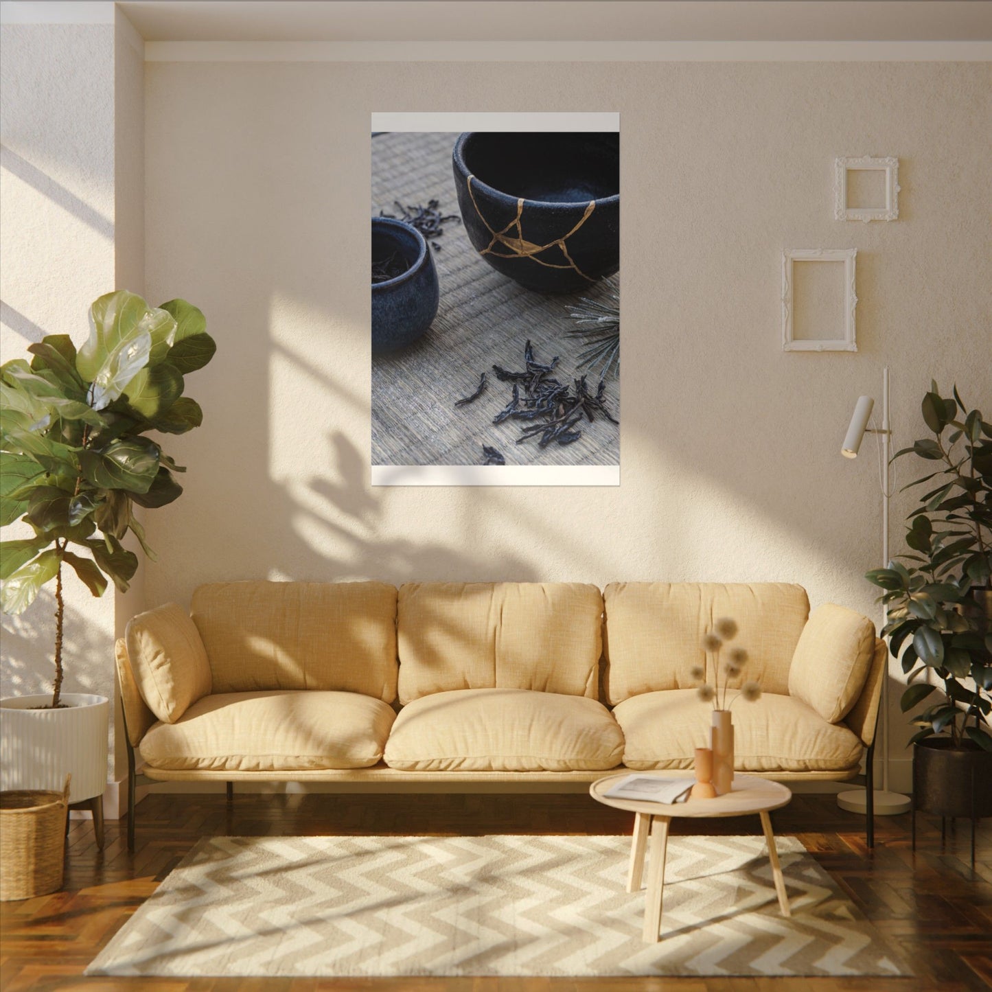 Kintsugi Tea Ceremony in Overcast | Gold Vein Canvas Art