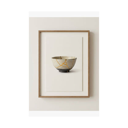 Kintsugi Charcoal Wall Art Print