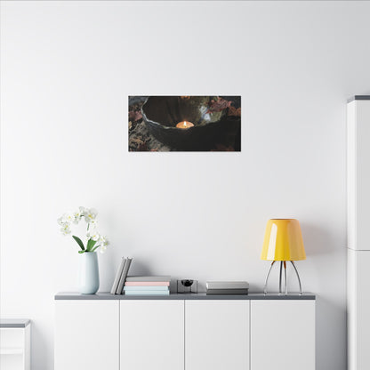 Candlelight Ceramic Bowl Canvas Art - Dark Japandi Kanso