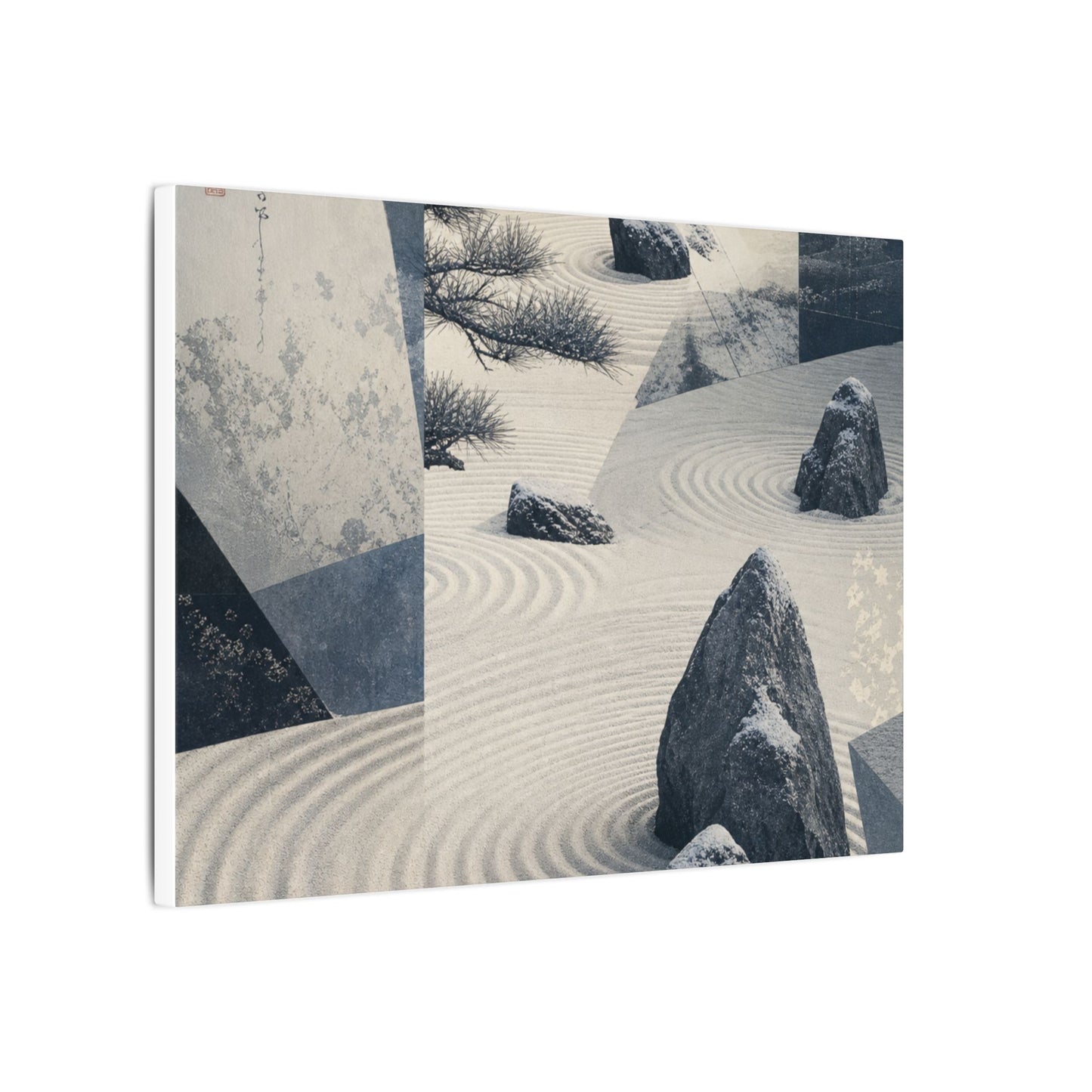 Seijaku Rock Garden Canvas Art - Zen Ukiyo E Inspired