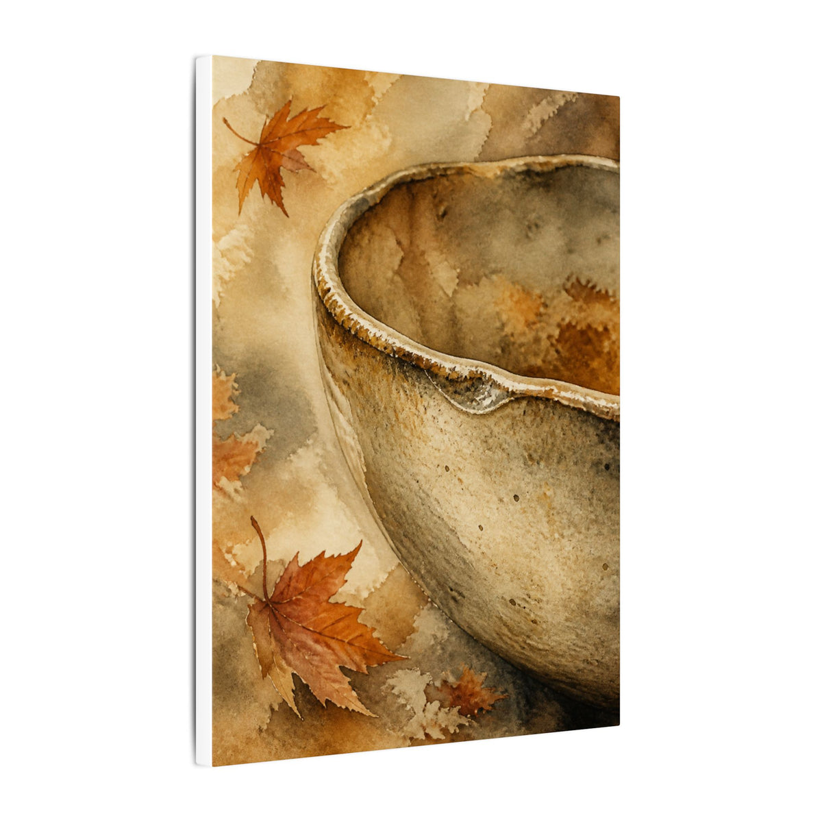 Neutral Ceramic Bowl Canvas Art - Watercolor Japandi