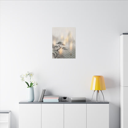 Pine Tree Canvas Art | Winter Japandi Japanese Pattern Art