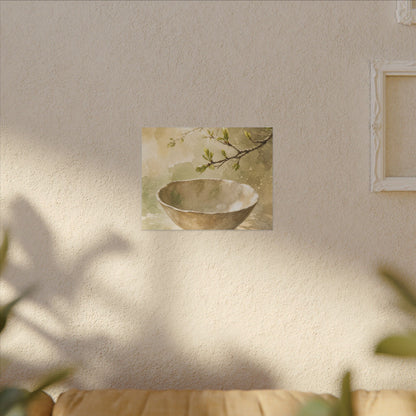 Warm Ceramic Bowl Canvas Art - Watercolor Japandi