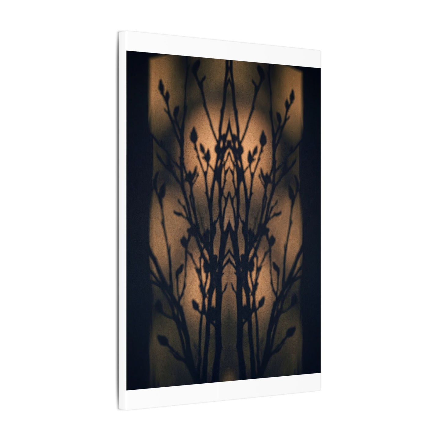 Dark Japandi Shadow Play in Golden Hour | Shadow Zen Canvas Art