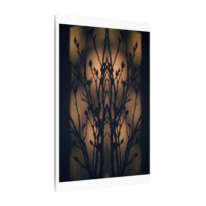 Dark Japandi Shadow Play in Golden Hour | Shadow Zen Canvas Art