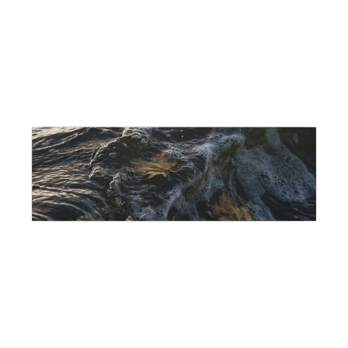 Dark Japandi Ocean Wave in Dawn | Moody Minimal Canvas Art