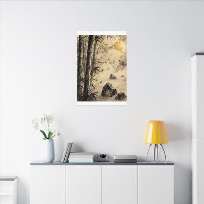 Peaceful Bamboo Grove Canvas Art - Karesansui Zen