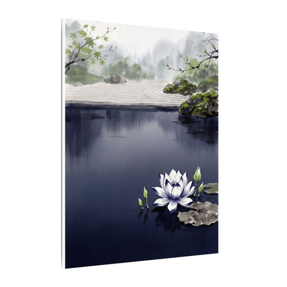 Lotus Flower Karesansui Canvas Art | Tranquil Zen Art