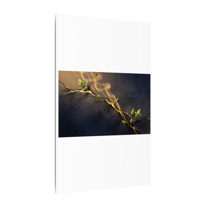 Spring Incense Smoke Gold Vein Canvas Art | Healing Decor