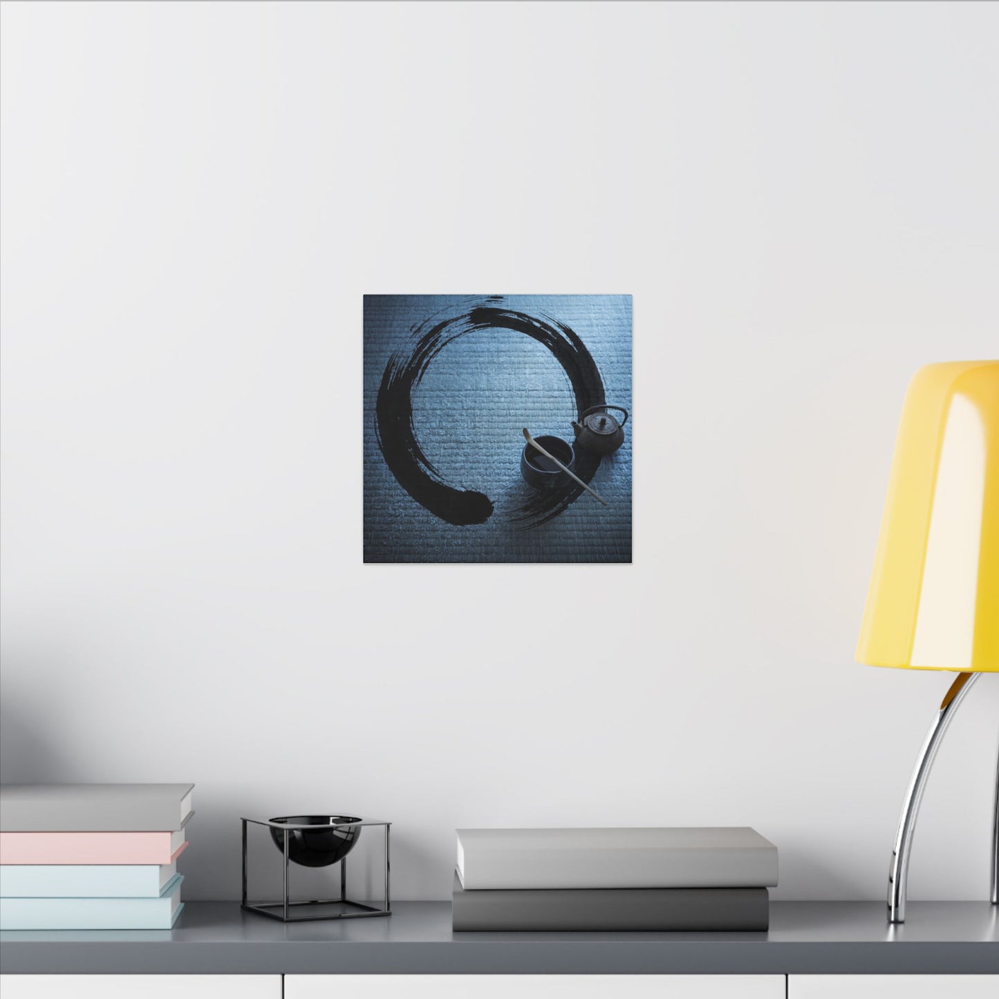 Winter Tea Ceremony Enso Canvas Art | Peaceful Decor