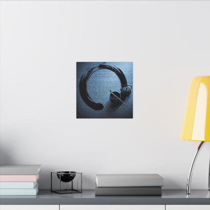 Winter Tea Ceremony Enso Canvas Art | Peaceful Decor