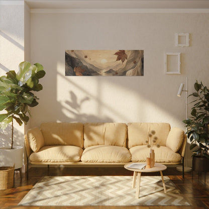 Autumn Silk Drape Watercolor Canvas Art | Earthy Decor