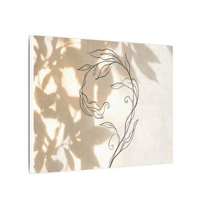 Warm Shoji Screen Canvas Art - Minimal Line Japandi