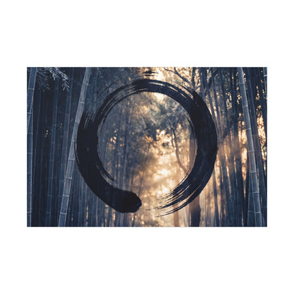 Bamboo Grove Canvas Art | Winter Zen Enso Art